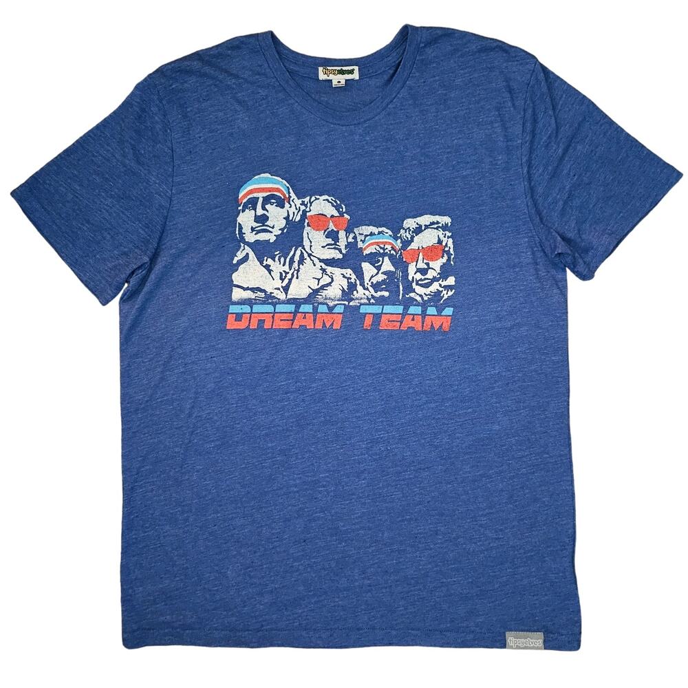 Tipsy Elves Dream Team Mount Rushmore Graphic Tee Men’s Blue Tri-Blend L